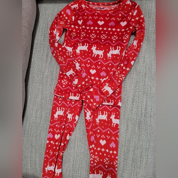 Girls reindeer hearts 🩷 Cat & Jack pj's size6 - Picture 1 of 4